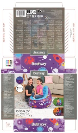 Bestway 75122 fotel nadmuchiwany Pojedyncze krzesło Niebieski, Fioletowy