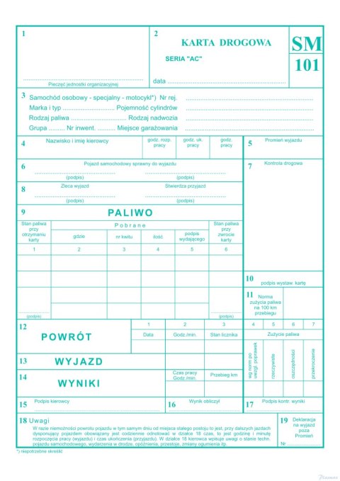 Karta drogowa A5, 80 kartek numerowane offset, 10-802-3N DOTTS