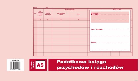 Podatkowa księga przychodów i rozchodów A5, 32 strony offset, 10-K-3U DOTTS