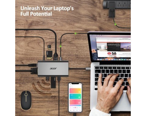 Acer 10-in-1 Type C dongle 3xUSB 3.0