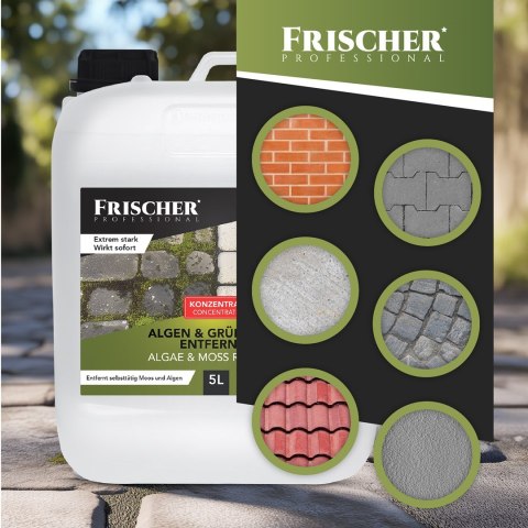 Płyn do usuwania mchu, glonów o zielonych nalotów Frischer 5l