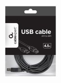 Kabel GEMBIRD CCP-USB2-AMBM-15 (USB 2.0 typu A M - USB 2.0 typu B M; 4,5m; kolor czarny)