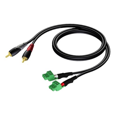 AUDAC CLA832 kabel audio 1 m 2 x RCA 2 x Terminal Czarny, Zielony