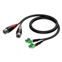 AUDAC CLA834 kabel audio 1 m 2 x XLR (3-pin) 2 x Terminal Czarny, Zielony, Szary