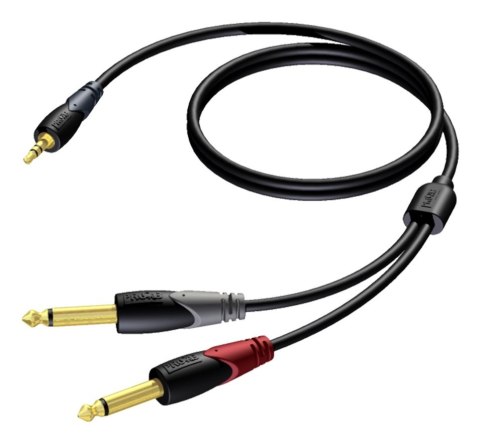 PROCAB CLA713/3 kabel audio 3 m 3.5mm 2 x 6.35mm Czarny, Szary, Czerwony