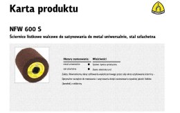 K.ŚCIERNICA NASADZ.WŁOKN.100x100x19 NFW600 VERY FINE KORUND