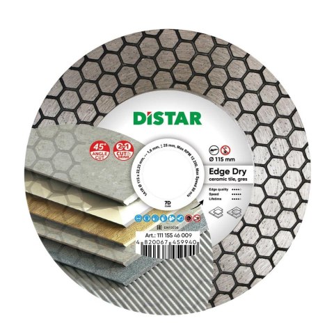 DISTAR Tarcza diamentowa EDGE DRY 115 x 1,6 x 25 x 22,23 mm