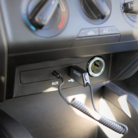 SAVIO TRANSMITER AUX, USB, BLUETOOTH 5.3, FUNKCJA ZESTAWU GŁOŚNOMÓWIĄCEGO, TR-16