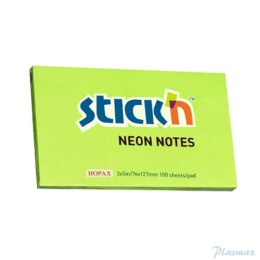 Bloczek STICKN 127x76mm zielony neon 100k 21171 STICKN