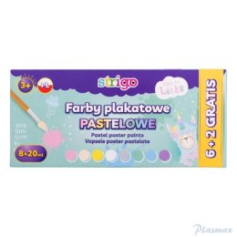 Farby plakatowe pastelowe LENKA 8 kolorów SSC147