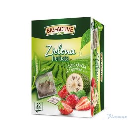 Herbata BIG-ACTIVE TRUSKAWKA-GRAVIOLA zielona 20 kopert/34g