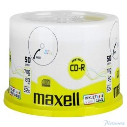 Płyta MAXELL CD-R 700MB 52x (50szt) PRINTABLE, white, do nadruku, cake 624006