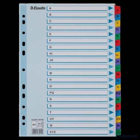 Przekładki kartonowe MYLAR A4 A-Z 100166 białe ESSELTE