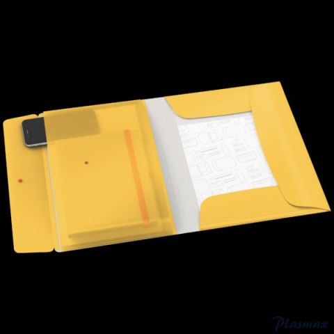 Teczka z gumką i kieszonką Leitz Cosy, PP, żółta 46190019 SALE A4