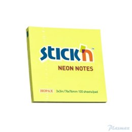 Bloczek STICKN 76x76mm żółty neonowy 100k 21133 STICKN