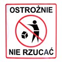 ETYKIETA SAMOPRZYLEPNA, NAKLEJKA O TREŚCI "NIE RZUCAĆ" MOCNY KLEJ, 1000 szt., 80X80