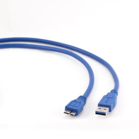 Kabel GEMBIRD CCP-MUSB3-AMBM-0.5M (USB M - Micro USB M; 0,50m; kolor niebieski)