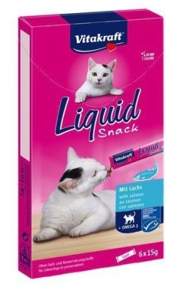 VITAKRAFT Cat Liquid Snack - przysmak dla kota w płynie: łosoś, Omega 3 6 szt.