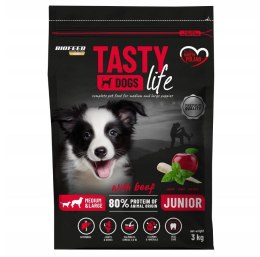 BIOFEED TASTY DOGS LIFE JUNIOR M&L WITH BEEF 3KG