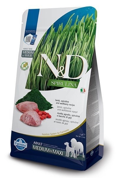 FARMINA N&D Spirulina Lamb Adult Medium&Maxi - sucha karma dla psa - 7 kg