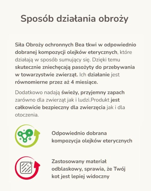 BEAPHAR - obroża na kleszcze refleksyjna dla kociąt i kotów - 35cm