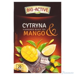 Herbata BIG-ACTIVE Cytryna & Mango 20 torebek/40g z kawałkami owoców czarna