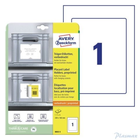 Podkładki pod etykiety, 220 x 160 mm, 5 ark. (już z nadrukiem), Avery Zweckform 8003-5