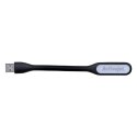 Activejet Lampka do komputera USB LED, do czytania. Napięcie 5V. Moc 1.2W. Materiał PVC. Rozmiar produktu 170*18.5*9mm. Czarna.