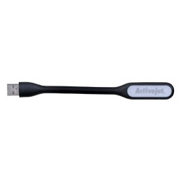 Activejet Lampka do komputera USB LED, do czytania. Napięcie 5V. Moc 1.2W. Materiał PVC. Rozmiar produktu 170*18.5*9mm. Czarna.