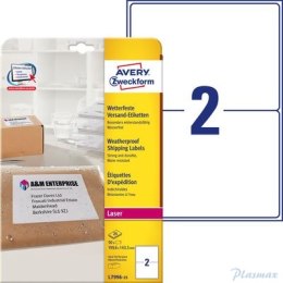 Etykiety wysyłkowe odporne na zmiany pogodowe, A4, 25 ark./op., 199,6 x 143,5 mm, białe, AVERY ZWECKFORM, L7996-25