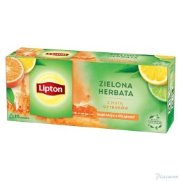 Herbata LIPTON GREEN TEA CITRUS 20 torebek zielona