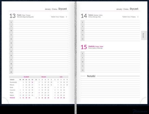 Kalendarz TOP 2000 BASIC 2024 A5 dzienny czarny 400177500