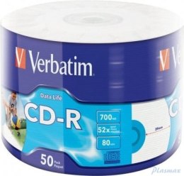 Płyta CD-R VERBATIM (50) 700MB 52x wrap INKJET PRINTABLE 43794