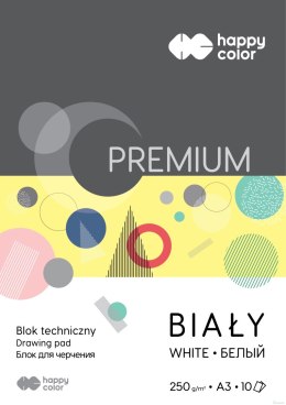 Blok techniczny PREMIUM biały A3, 250g, 10 ark, Happy Color HA 3725 3040-0