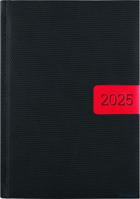 Kalendarz A-5 STANDARD książkowy (KS1), 13 - czarny karo / wstawka 2025 TELEGRAPH