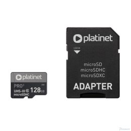 Karta pamięci Micro SDxc + adapter 128GB class10 UIII A1 90MB/s Platinet PMMSDX128UIII